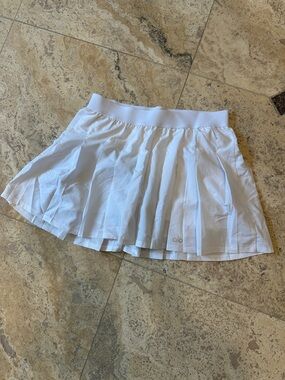 ALO Yoga White Pleated Mini Skirt
